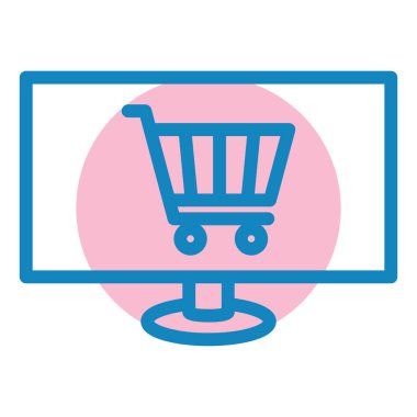 İnternetten alışveriş. Basit resimleme