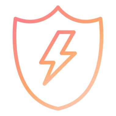 Şimşek simgeli kalkan, vektör illüstrasyonu