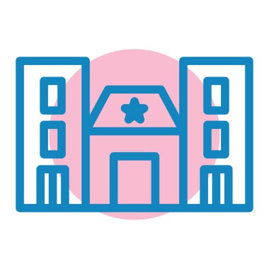 Hastane binası ikon vektör illüstrasyonu