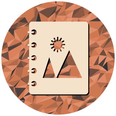 dağ simgesi, vektör illüstrasyonlu basit dizayn defteri