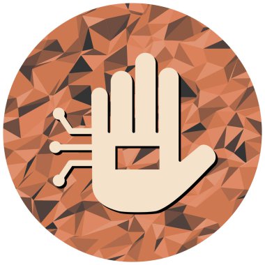 Beyaz arka planda izole edilmiş düz stil jest ikonu ile el. vektör illüstrasyonu