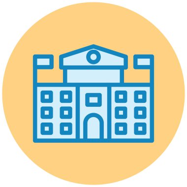 Üniversite binası. Basit resimleme