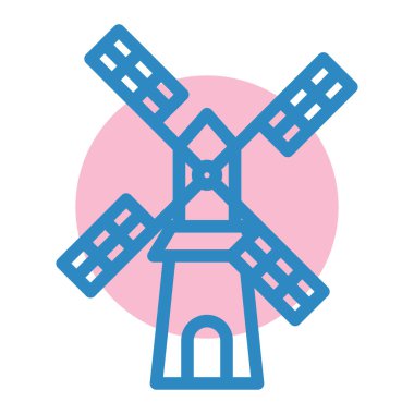 Yel değirmeni simgesi, vektör illüstrasyonu