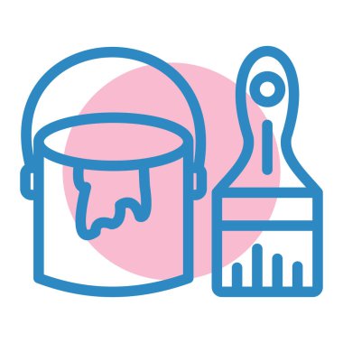 Boya kovası ikon vektörü. İnce çizgi işareti. izole edilmiş sınır sembolü çizimi