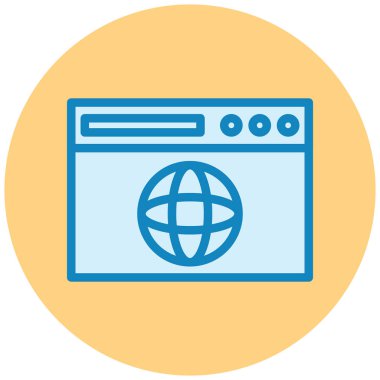 Tarayıcı. Web simgesi basit illüstrasyon