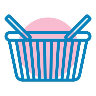 Alışveriş sepeti ikonu. Beyaz arkaplanda izole edilmiş web tasarımı için süpermarket arabası vektör simgelerinin basit çizimi