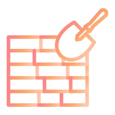 tuğla duvar. Web simgesi basit illüstrasyon