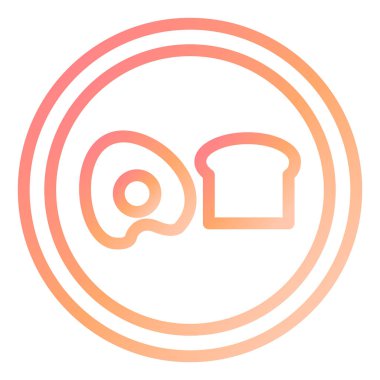 Kahvaltı. Web simgesi basit illüstrasyon 