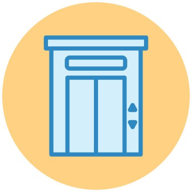 Otelde. Web simgesi basit illüstrasyon