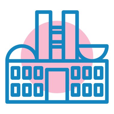 Bina. Web simgesi basit illüstrasyon