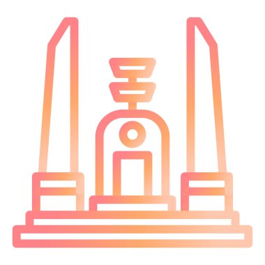 Demokrasi Anıtı. Web simgesi basit illüstrasyon