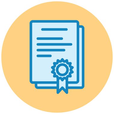 Sertifika. Web simgesi basit illüstrasyon