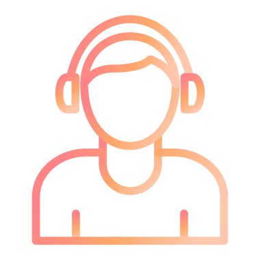 Dinliyorum. Web simgesi basit illüstrasyon 