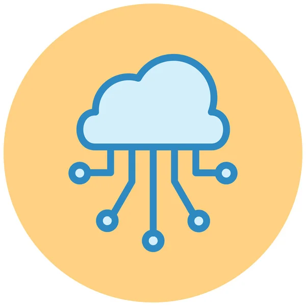 Cloud Network Simple Illustration — Stock Vector