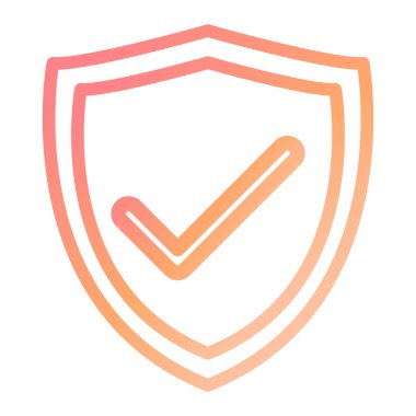 onay işareti simgesi ile kalkan. vektör çizim