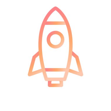 Roket. Web simgesi basit illüstrasyon 