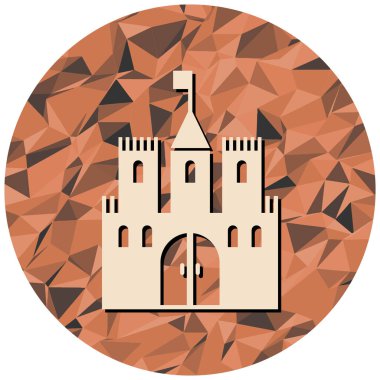 Beyaz arka planda izole edilmiş düz bir kale kulesi simgesi. vektör illüstrasyonu