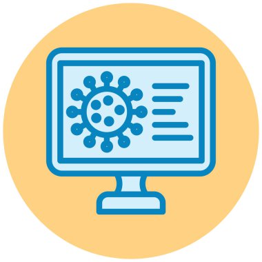 Bilgisayarda virüs. Web simgesi basit tasarım