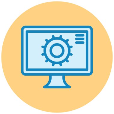 Bilgisayar. Web simgesi basit illüstrasyon