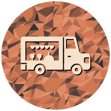 Teslimat kamyonu ikonu. vektör illüstrasyonu