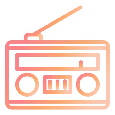 Radyo. Web simgesi basit illüstrasyon