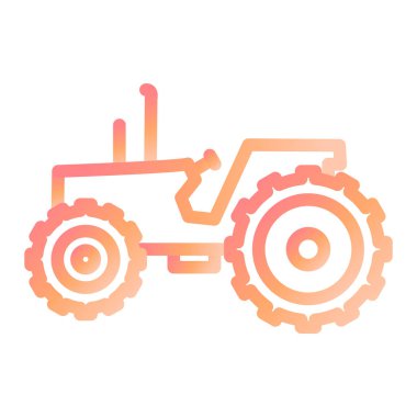 Traktör düz simgesi, vektör illüstrasyonu 