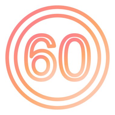 Hız sınırı 60 modern simge vektör illüstrasyonu 