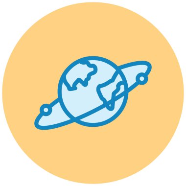 Gezegen. Web simgesi basit illüstrasyon