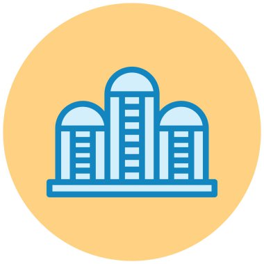 Bina. Web simgesi basit illüstrasyon