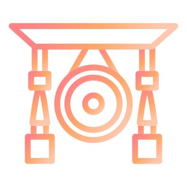 Gong modern simge vektör illüstrasyonu 