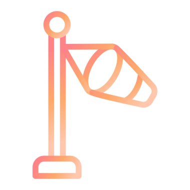 Rüzgâr Yön basit web çizgisi simgesi. vektör illüstrasyonu