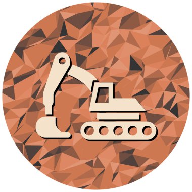 Beyaz arkaplanda düz stil kazıcı simgesi izole edildi. askeri sembol vektör illüstrasyonu.