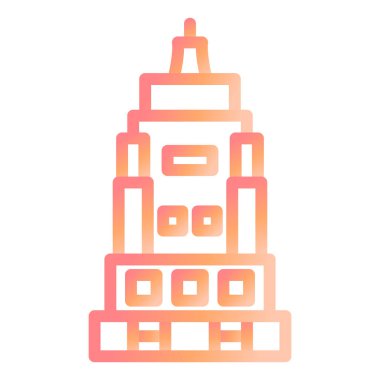 Empire State binası. Web simgesi vektör illüstrasyonu