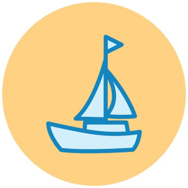 Yelkenli. Web simgesi basit illüstrasyon