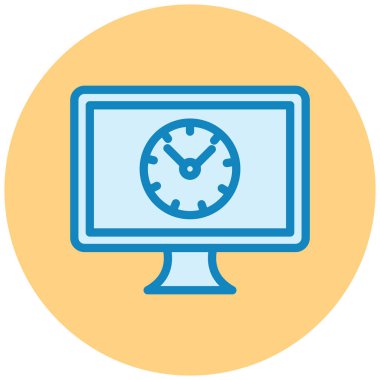 Bilgisayar saati. Web simgesi basit illüstrasyon
