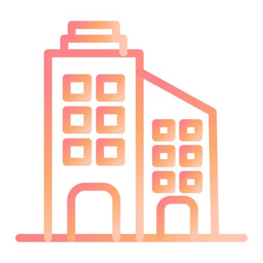 Ofis binası Web simgesi basit illüstrasyon