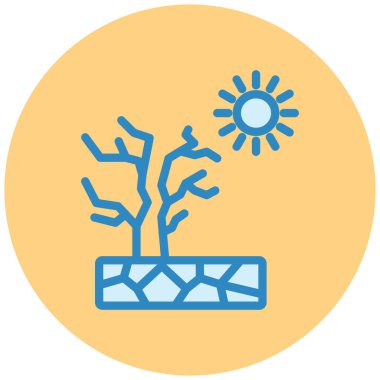 Kuraklık simgesi, vektör illüstrasyonu basit tasarım