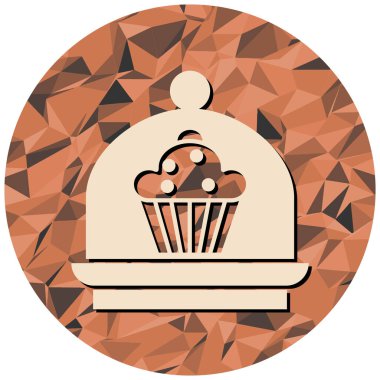 Çikolatalı pasta ikonu. Web tasarımı için fırın vektör simgelerinin düz çizimi