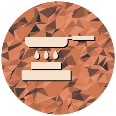 Soba simgesinde kızartma tavası, vektör illüstrasyonu basit tasarım