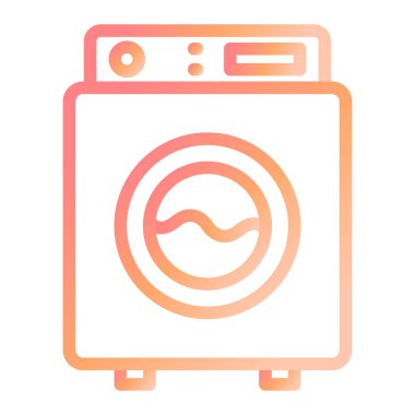 çamaşır makinesi simgesi, vektör illüstrasyonu