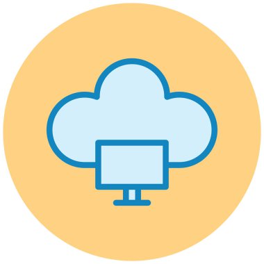 Bulut. Web simgesi basit illüstrasyon