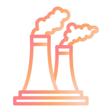 Ağ ve mobil uygulama tasarımınız, güç logosu konseptiniz için beyaz arkaplanda izole edilmiş fabrika simgesi vektörü