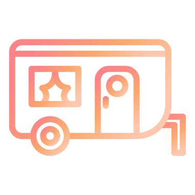 Karavan modern simge vektör illüstrasyonu 