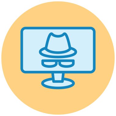 Bilgisayar korsanı. Web simgesi vektör illüstrasyonu