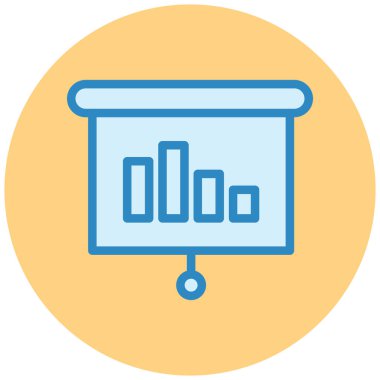 Sunum. Web simgesi basit illüstrasyon