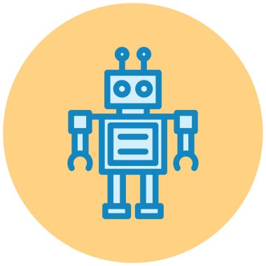 robot. Web simgesi basit illüstrasyon