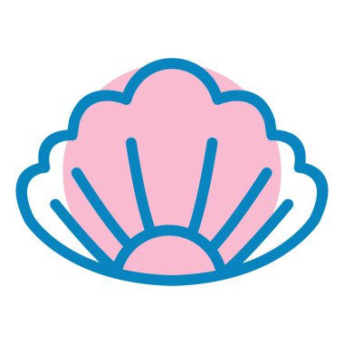 Deniz kabuğu. Web simgesi basit illüstrasyon