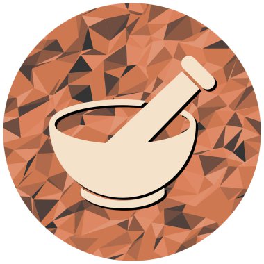 Havan topu ve tokmak ikonu. vektör illüstrasyonu