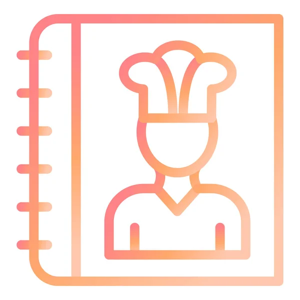 Cook Book Icona Moderna Vettoriale Illustrazione — Vettoriale Stock