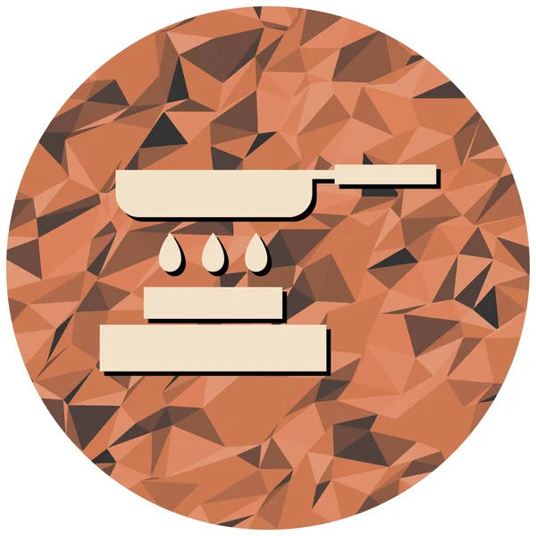 Soba simgesinde kızartma tavası, vektör illüstrasyonu basit tasarım